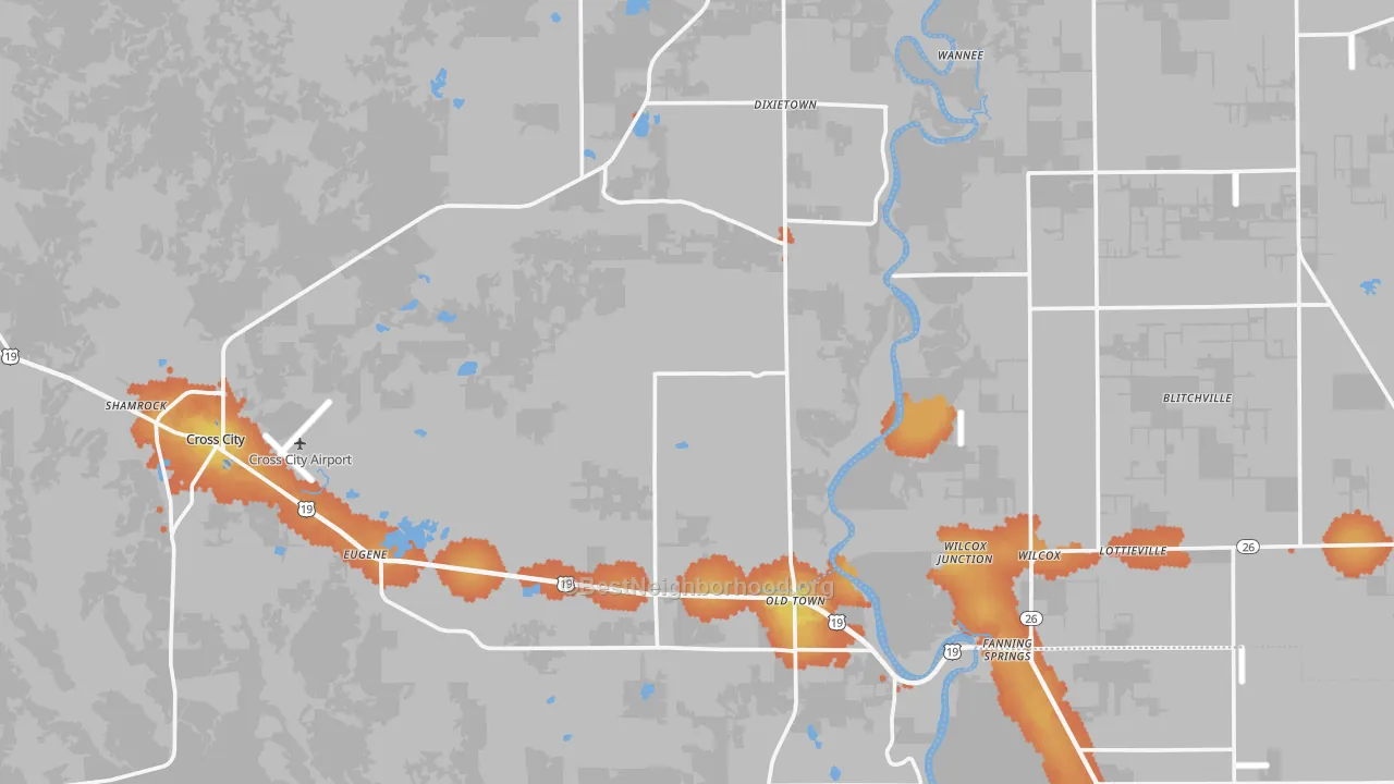 Bike Grade map of 32680, FL