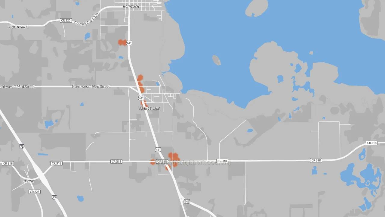 Bike Grade map of 32681, FL