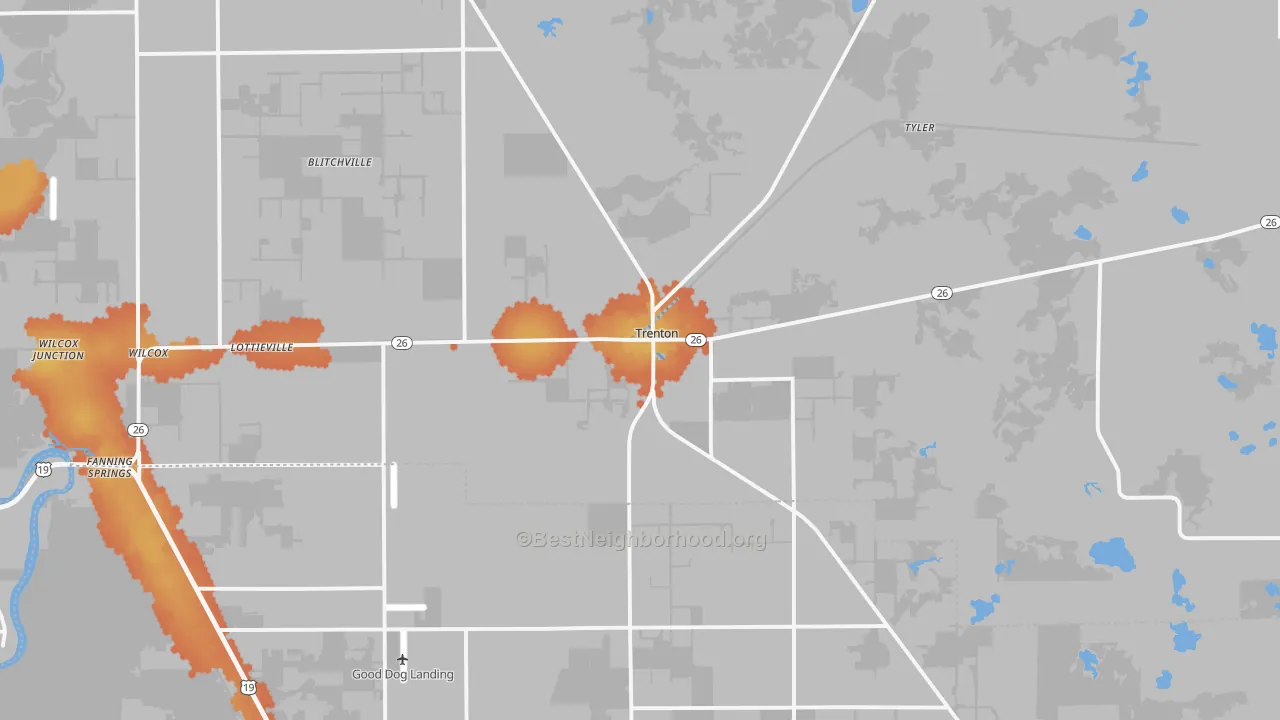 Bike Grade map of 32693, FL