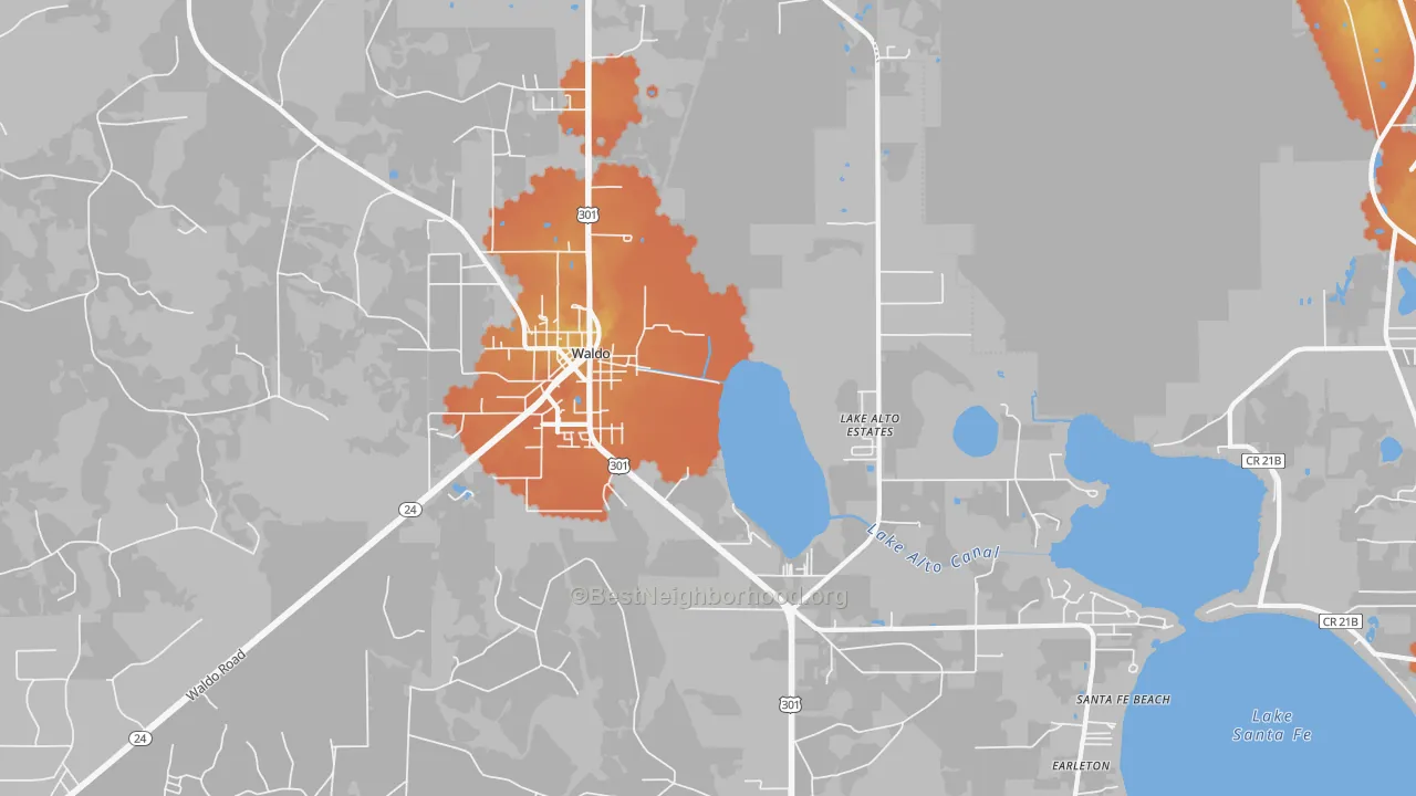 Bike Grade map of 32694, FL
