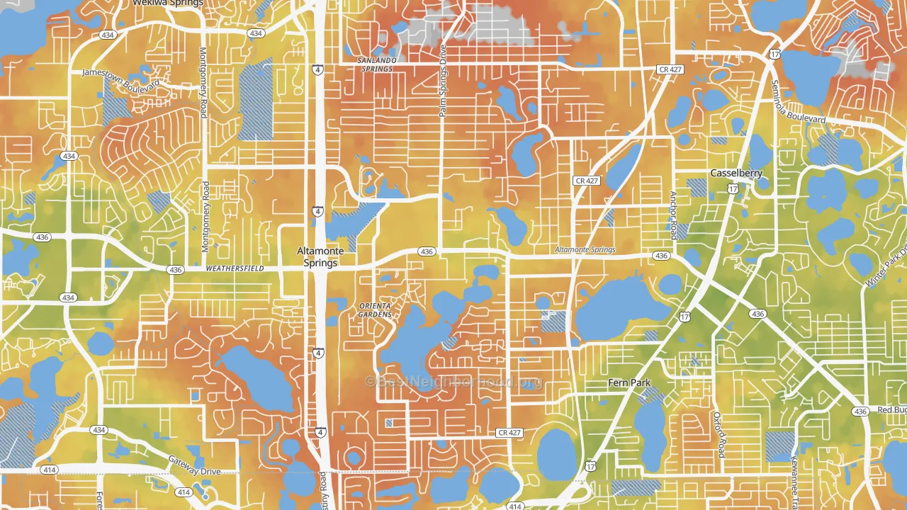 Bike Grade map of 32701, FL