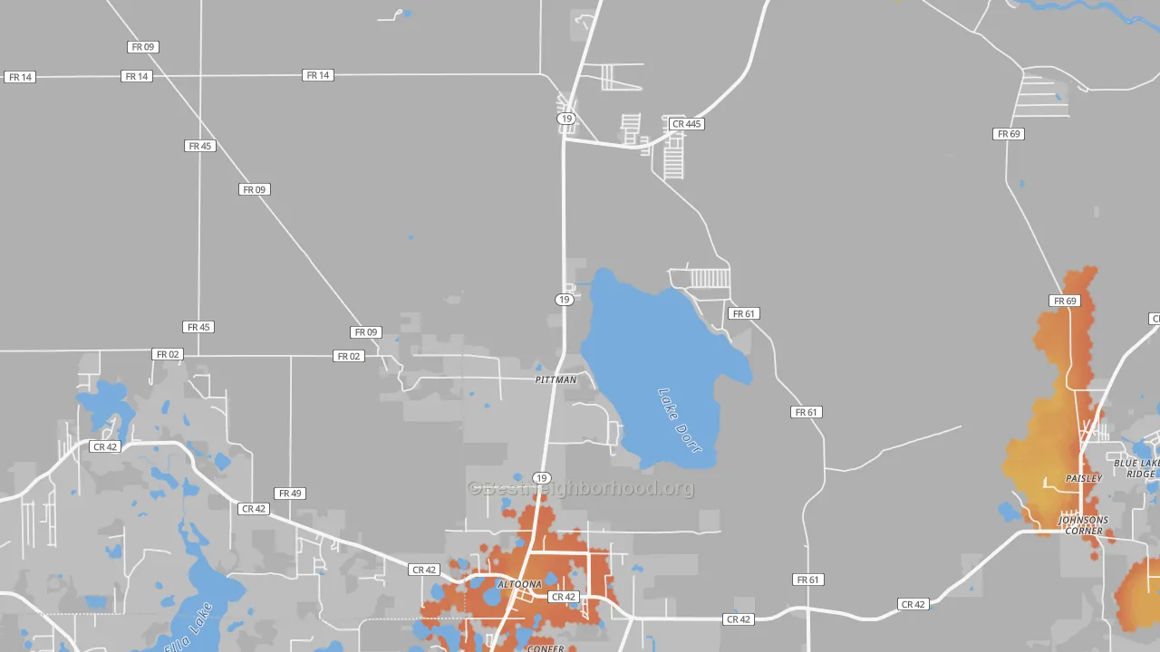 Bike Grade map of 32702, FL