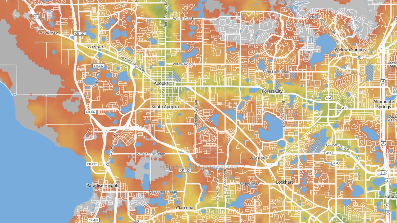 Bike Grade map of 32703, FL