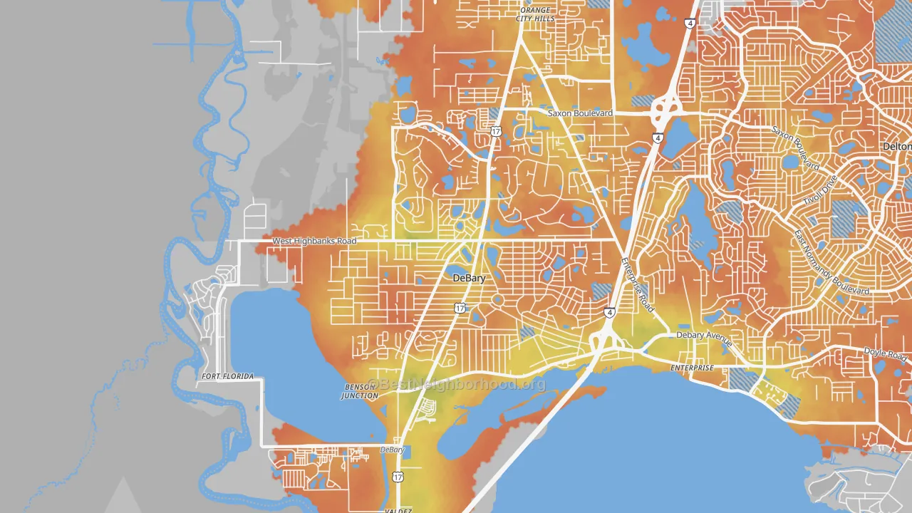 Bike Grade map of 32713, FL