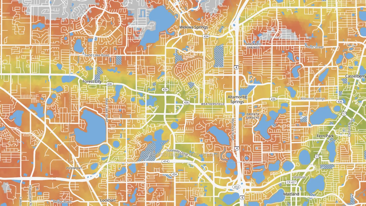 Bike Grade map of 32714, FL