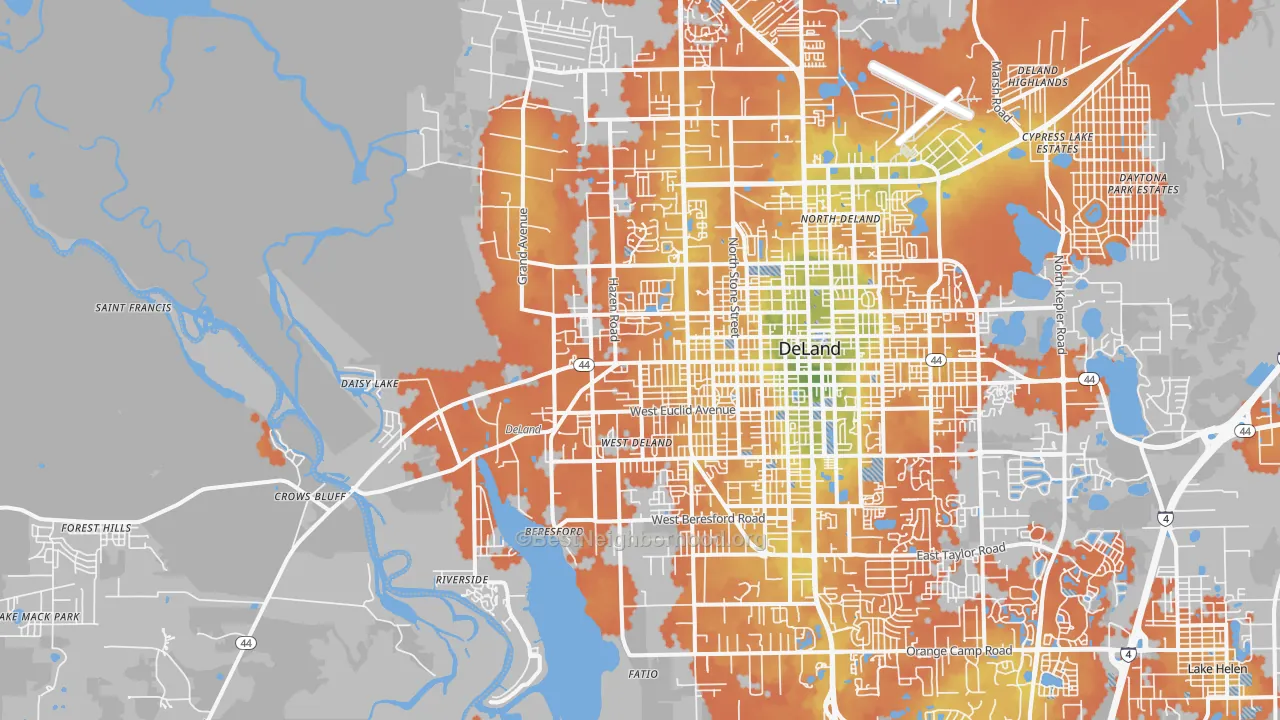 Bike Grade map of 32720, FL