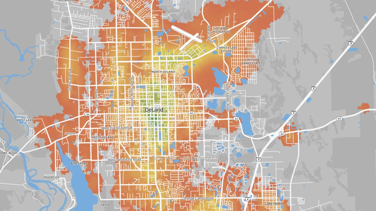 Bike Grade map of 32724, FL