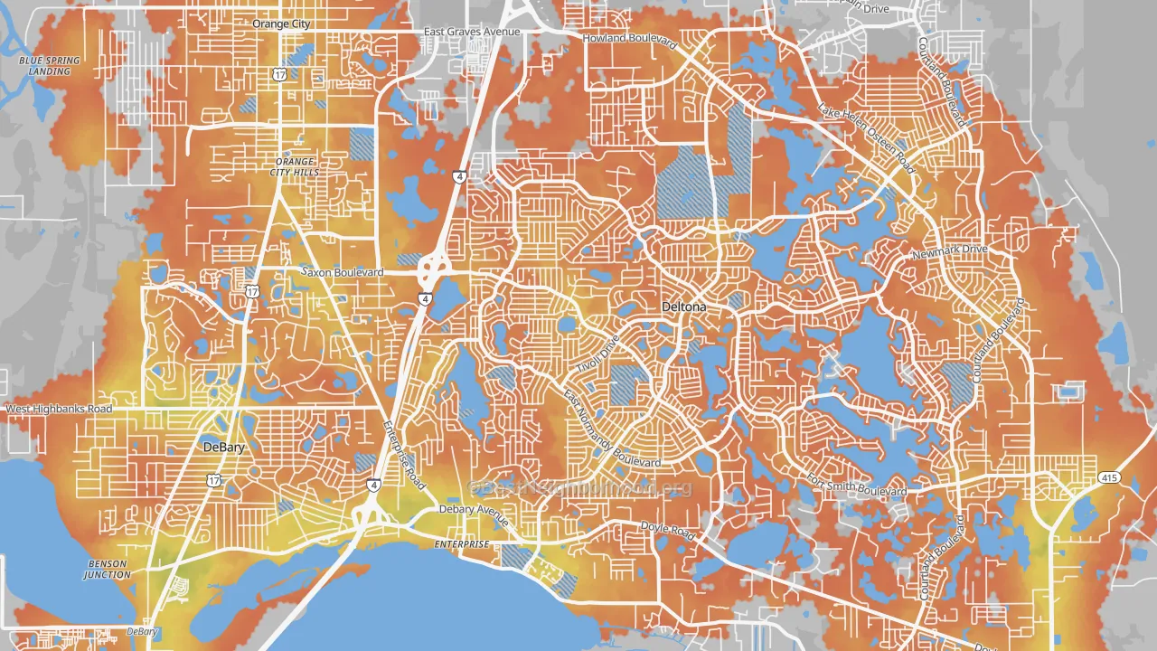 Bike Grade map of 32725, FL