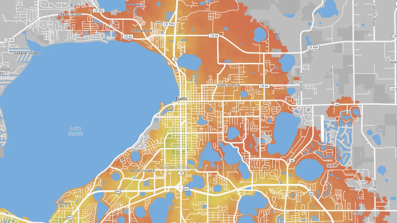 Bike Grade map of 32726, FL