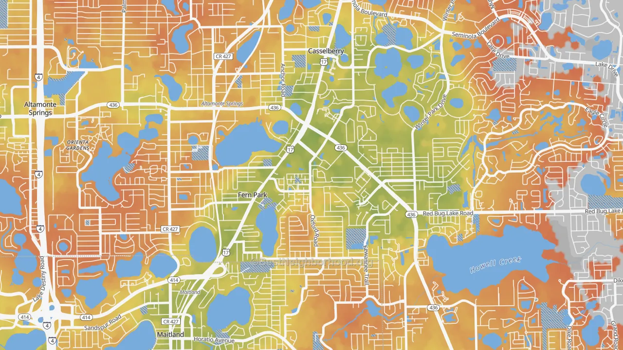 Bike Grade map of 32730, FL