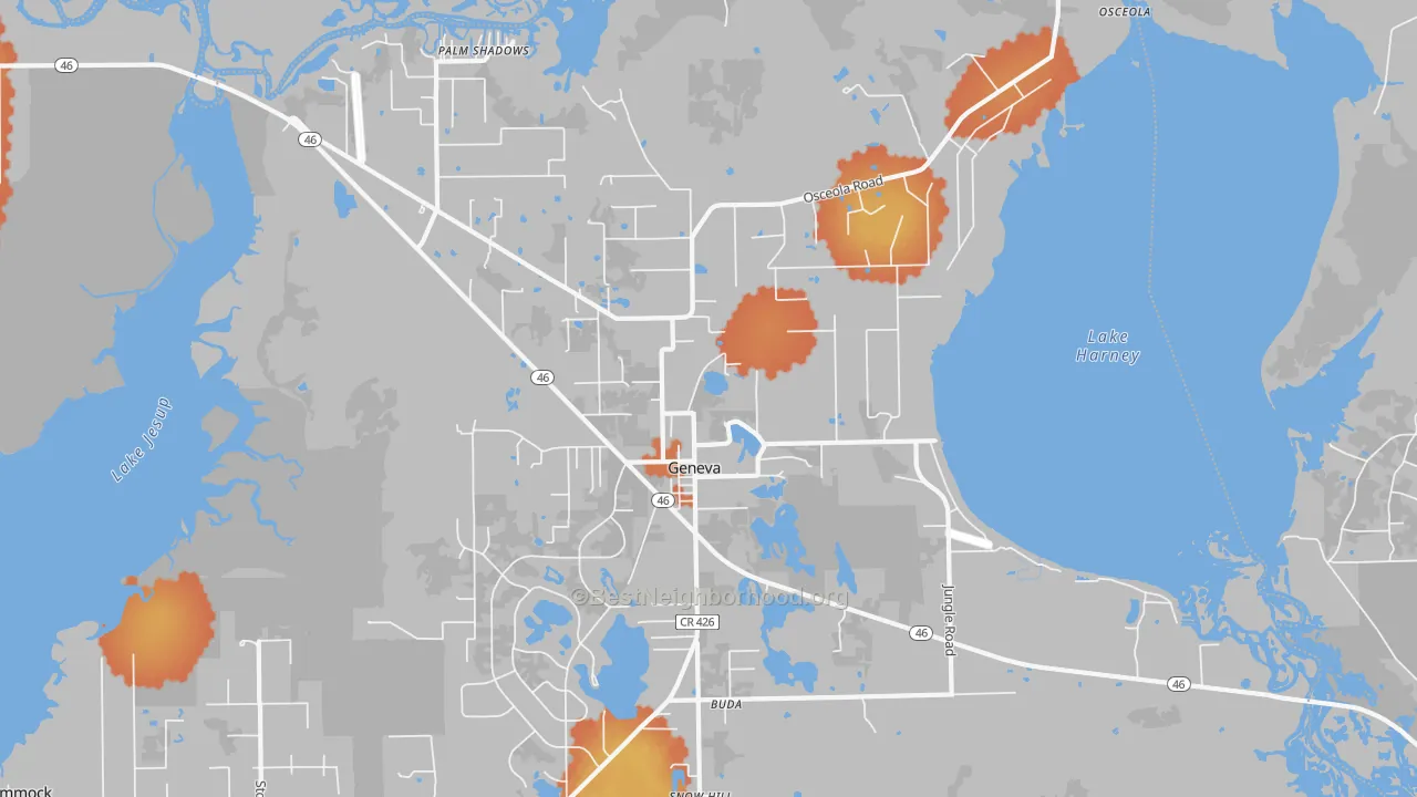 Bike Grade map of 32732, FL