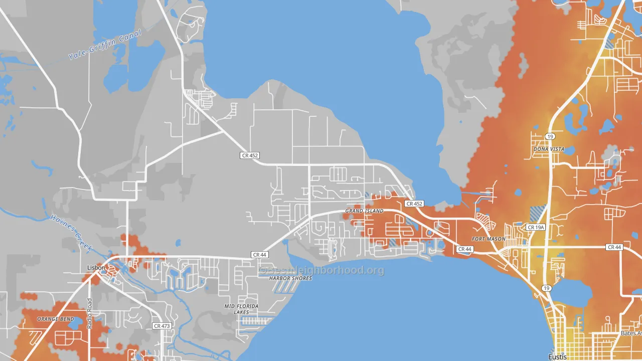 Bike Grade map of 32735, FL