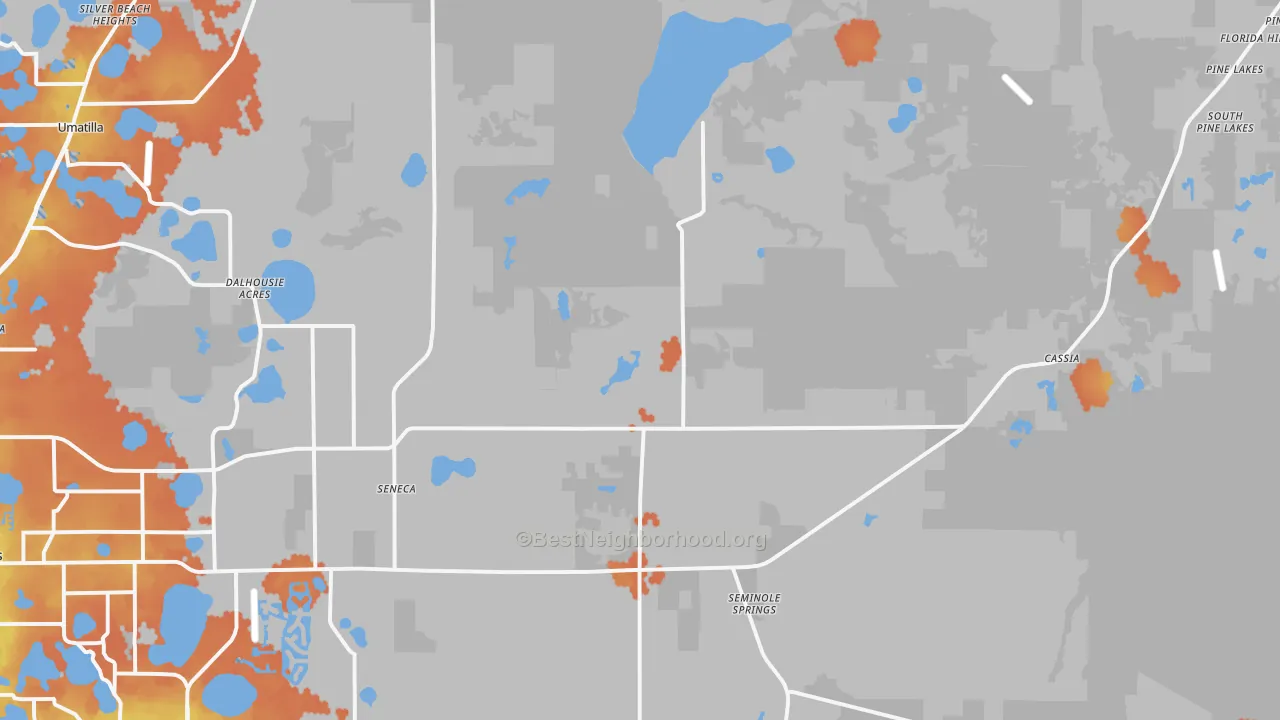 Bike Grade map of 32736, FL