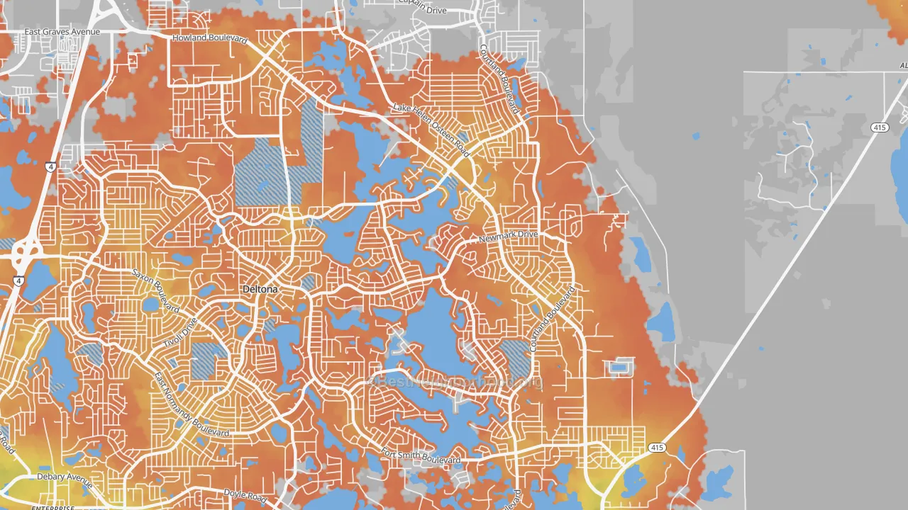 Bike Grade map of 32738, FL