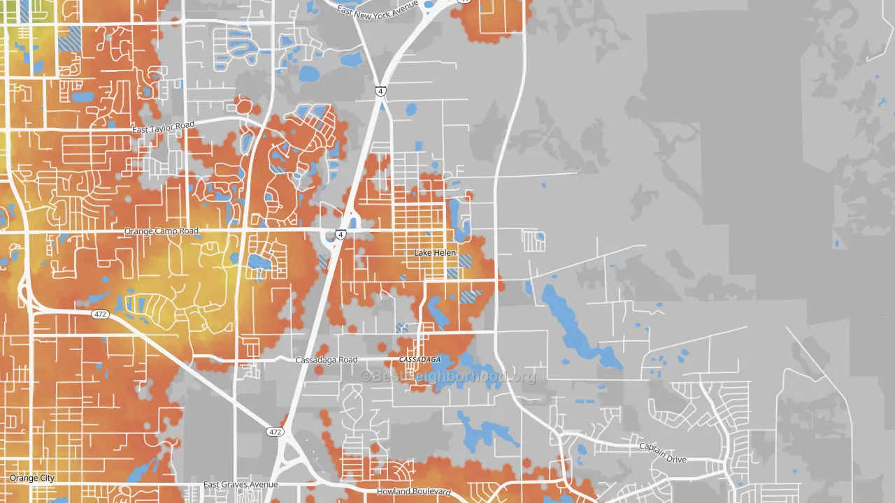 Bike Grade map of 32744, FL
