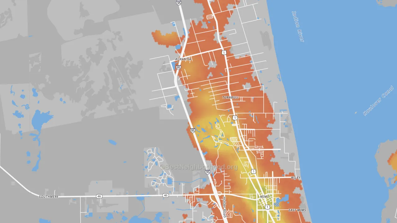 Bike Grade map of 32754, FL