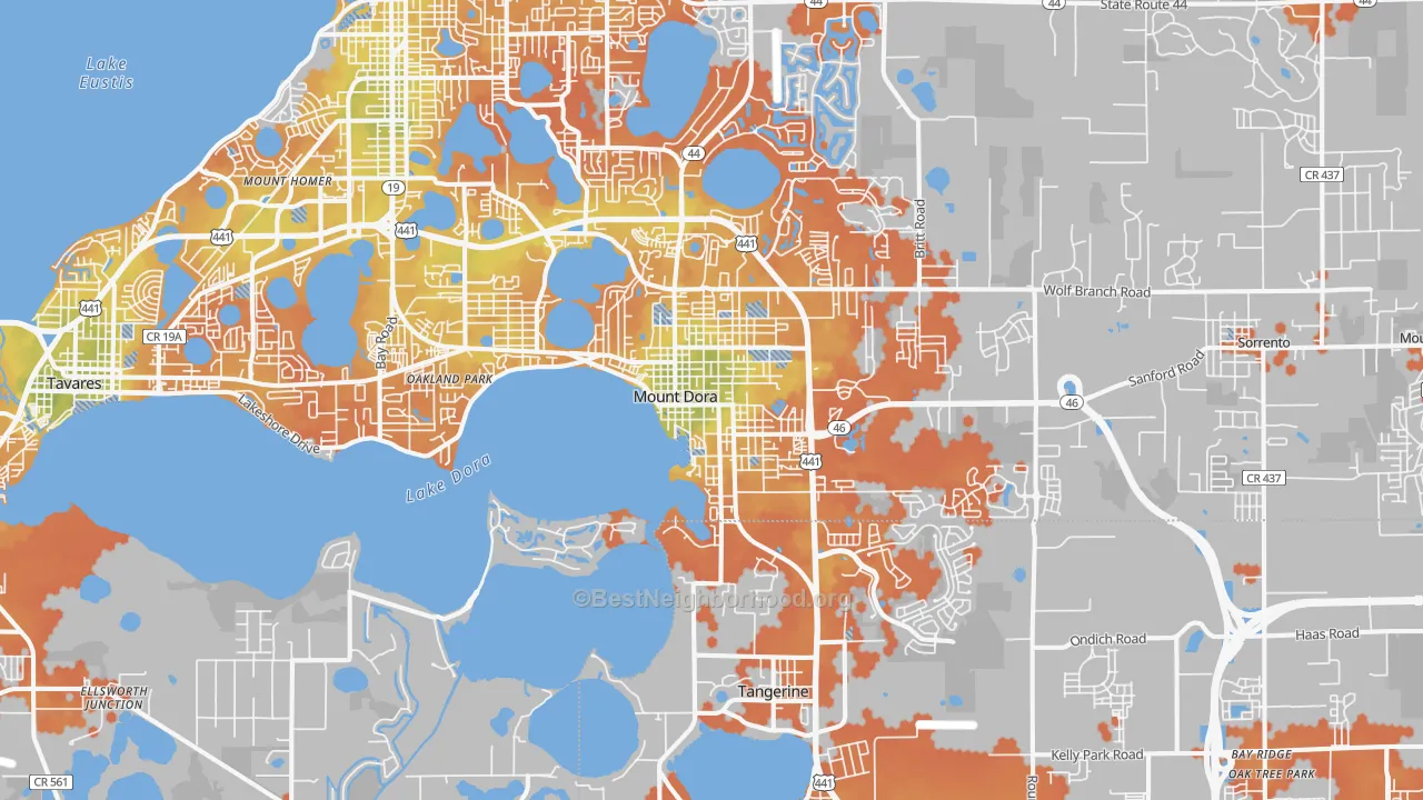 Bike Grade map of 32757, FL