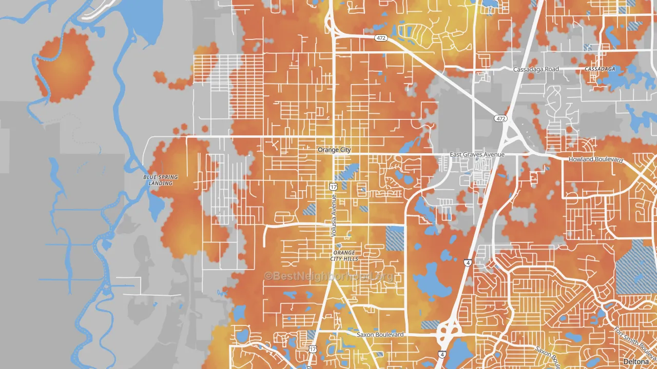 Bike Grade map of 32763, FL