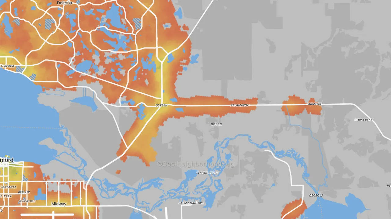 Bike Grade map of 32764, FL