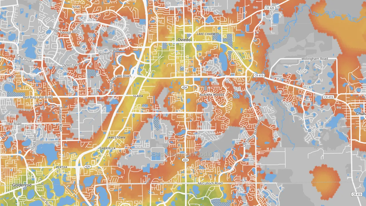 Bike Grade map of 32765, FL