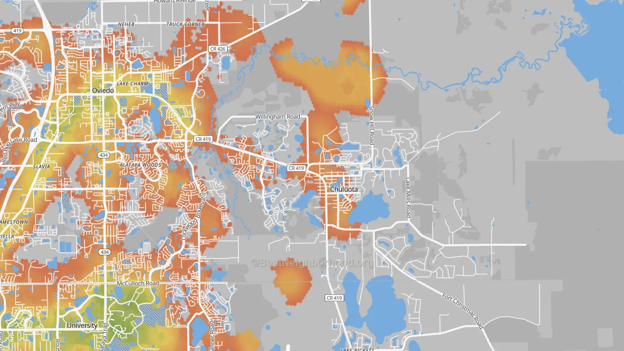 Bike Grade map of 32766, FL