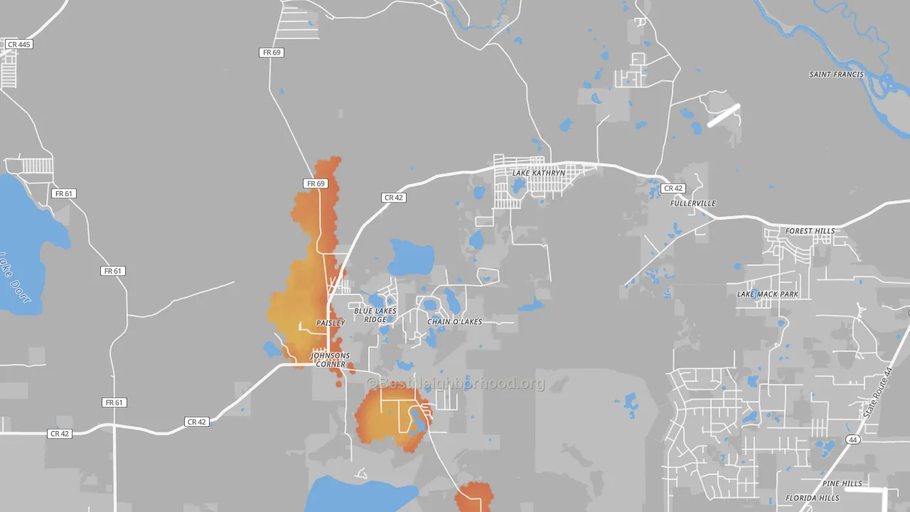 Bike Grade map of 32767, FL