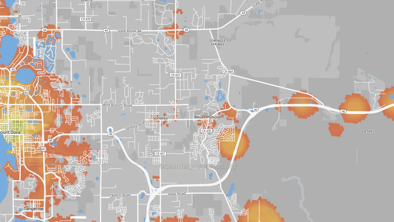 Bike Grade map of 32776, FL