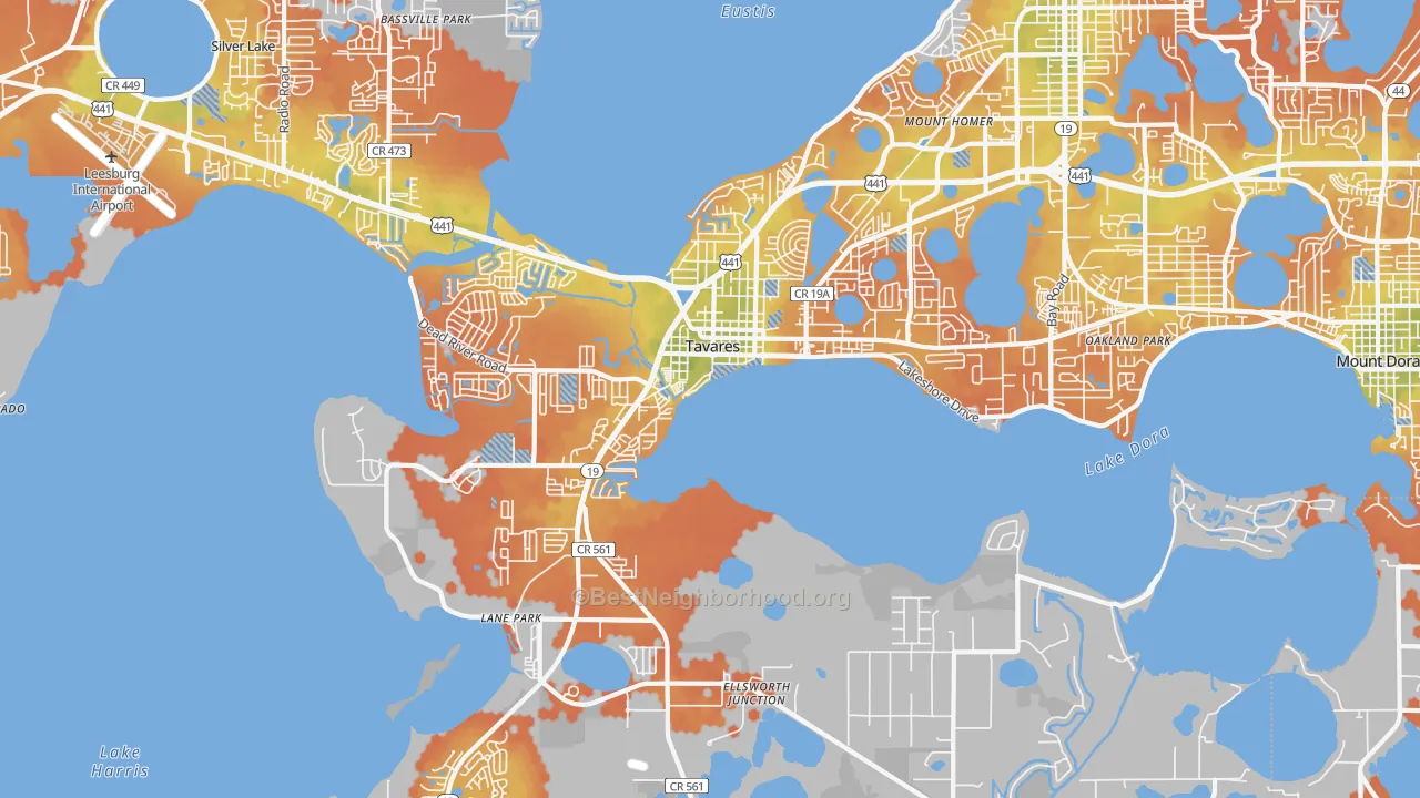 Bike Grade map of 32778, FL