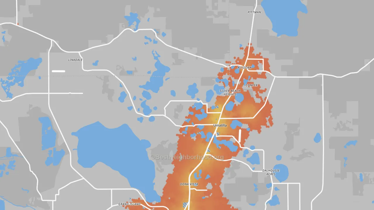 Bike Grade map of 32784, FL