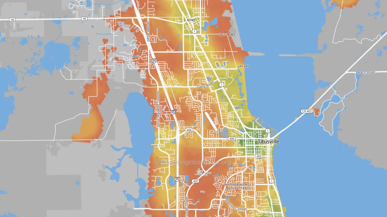 Bike Grade map of 32796, FL