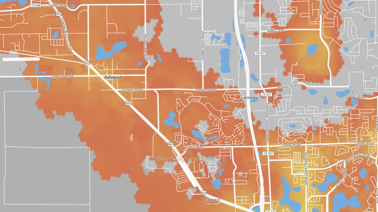 Bike Grade map of 32798, FL