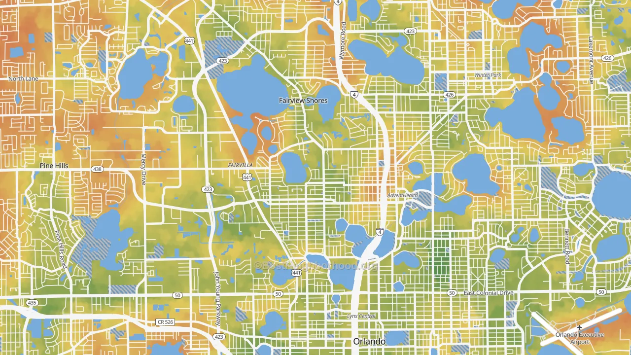 Bike Grade map of 32804, FL
