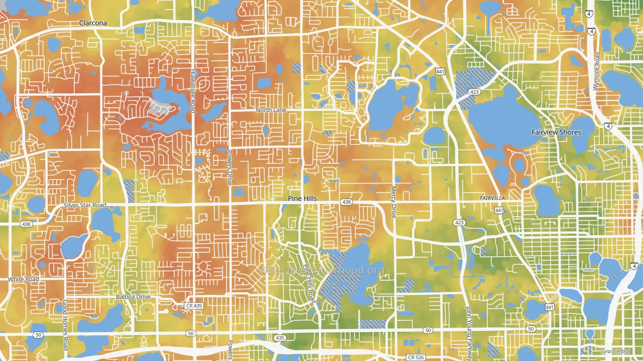 Bike Grade map of 32808, FL
