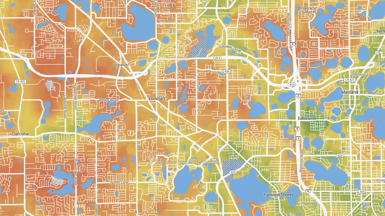 Bike Grade map of 32810, FL