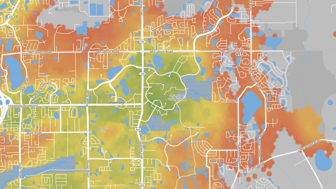 Bike Grade map of 32816, FL