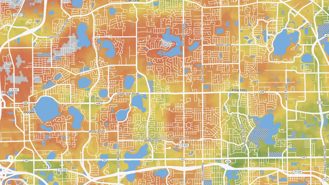 Bike Grade map of 32818, FL