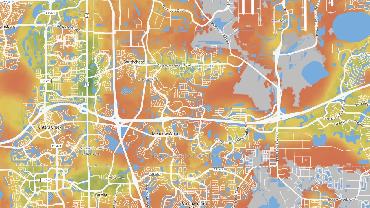 Bike Grade map of 32824, FL
