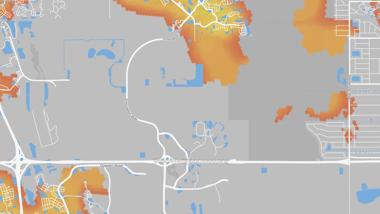 Bike Grade map of 32831, FL
