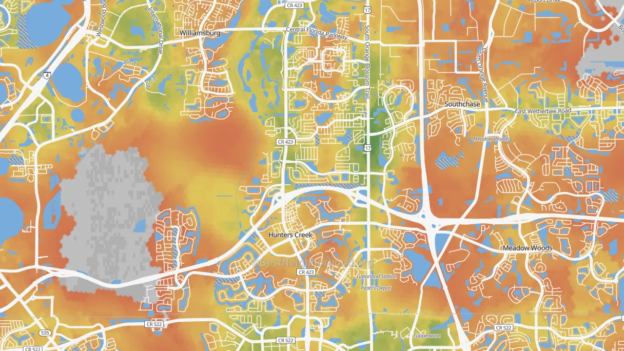 Bike Grade map of 32837, FL