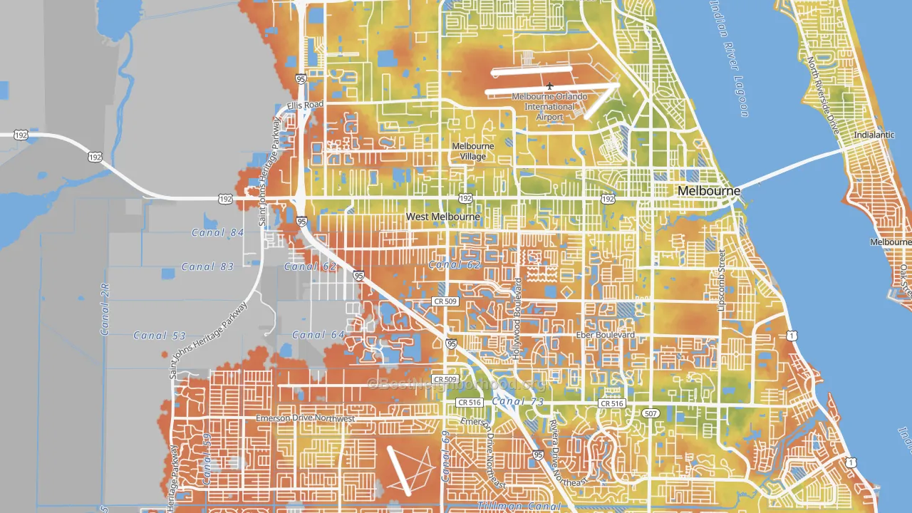 Bike Grade map of 32904, FL