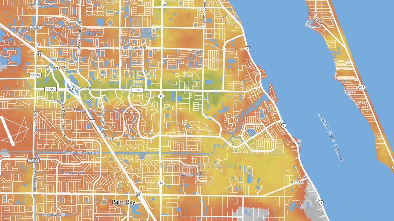 Bike Grade map of 32905, FL