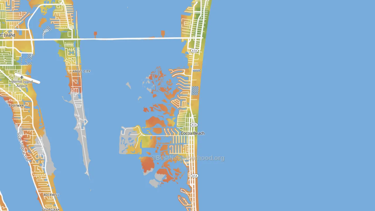 Bike Grade map of 32931, FL