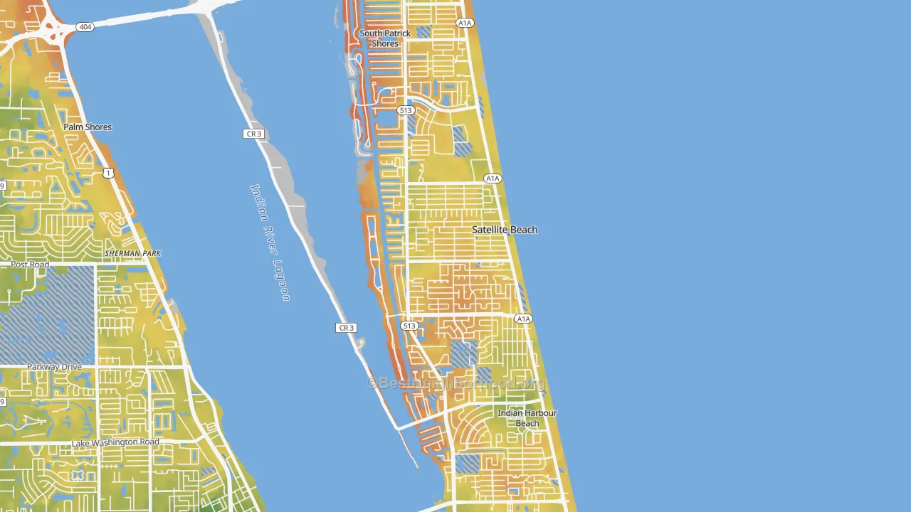 Bike Grade map of 32937, FL