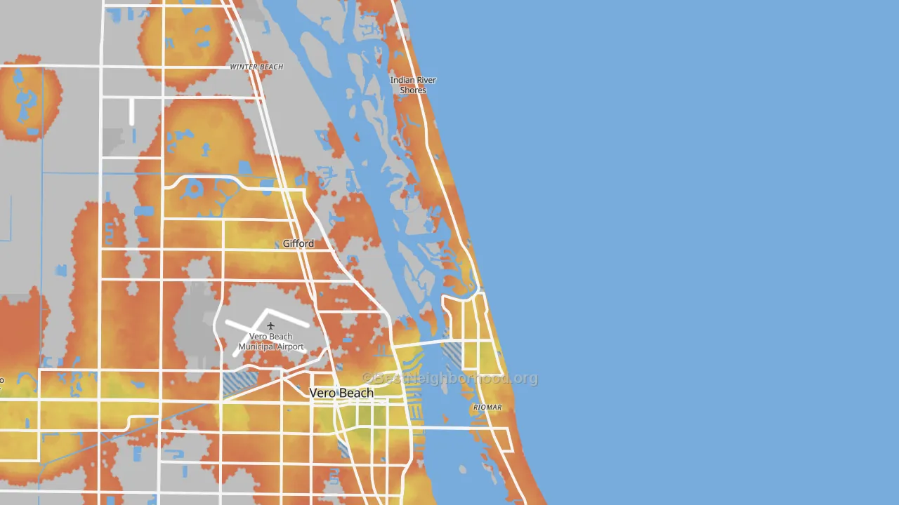 Bike Grade map of 32963, FL