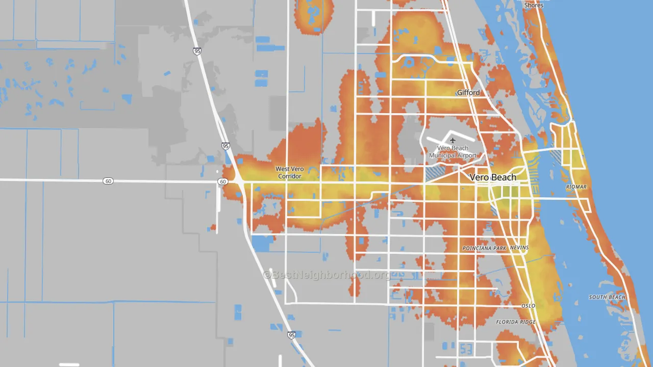 Bike Grade map of 32966, FL