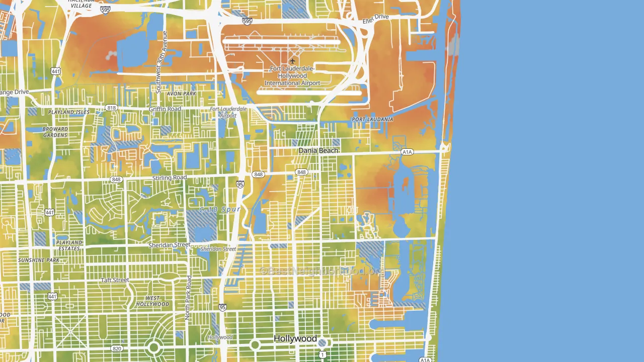 Bike Grade map of 33004, FL
