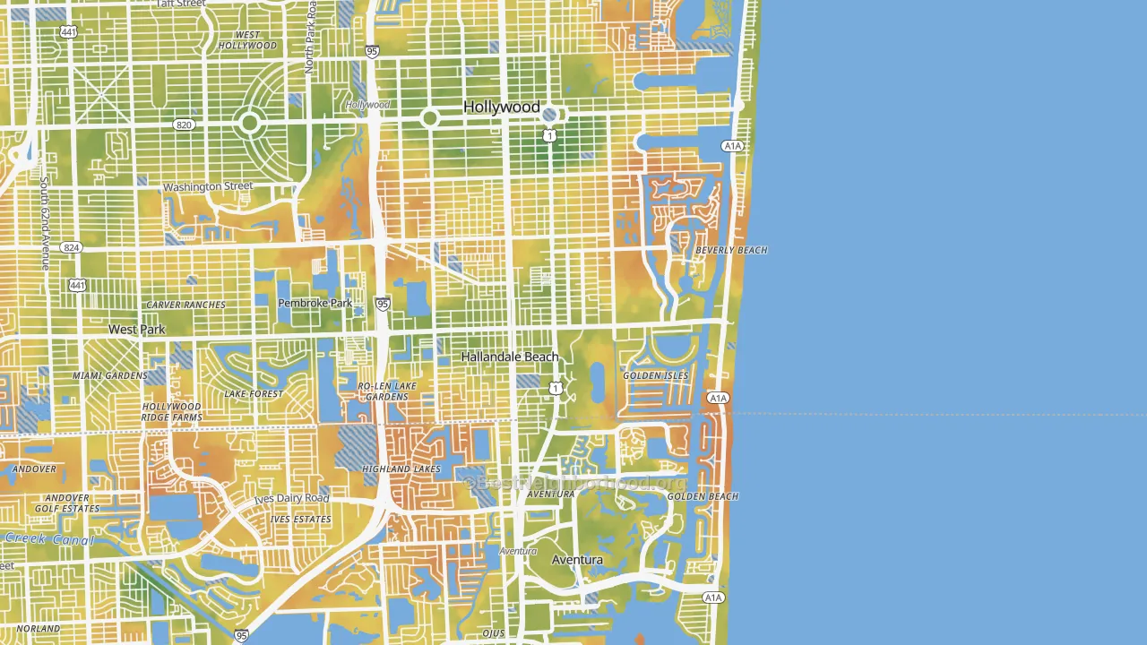 Bike Grade map of 33009, FL