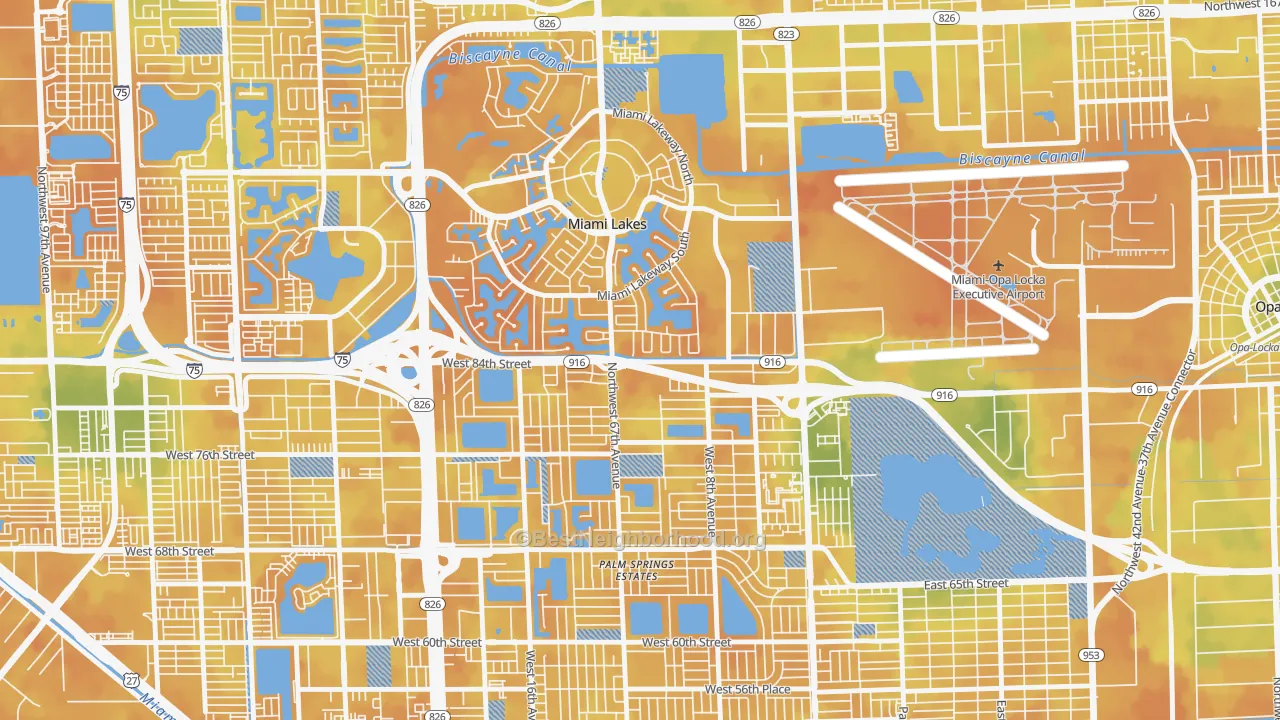 Bike Grade map of 33014, FL