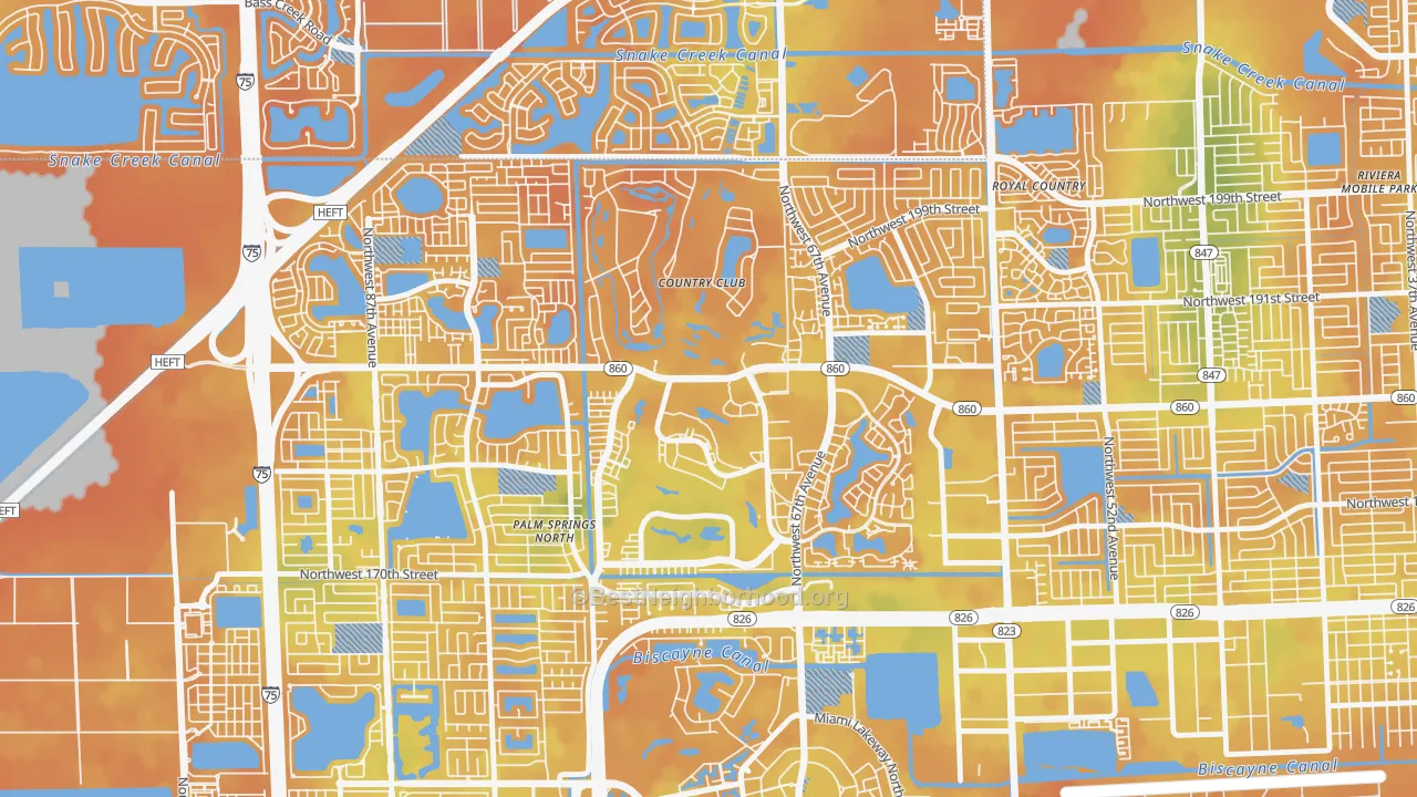 Bike Grade map of 33015, FL