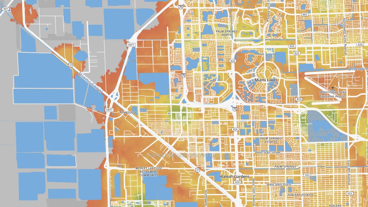Bike Grade map of 33018, FL
